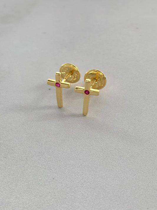 Topos Cruz Circon 0.64Gr / 9.7Mm Oro Amarillo L720 18K