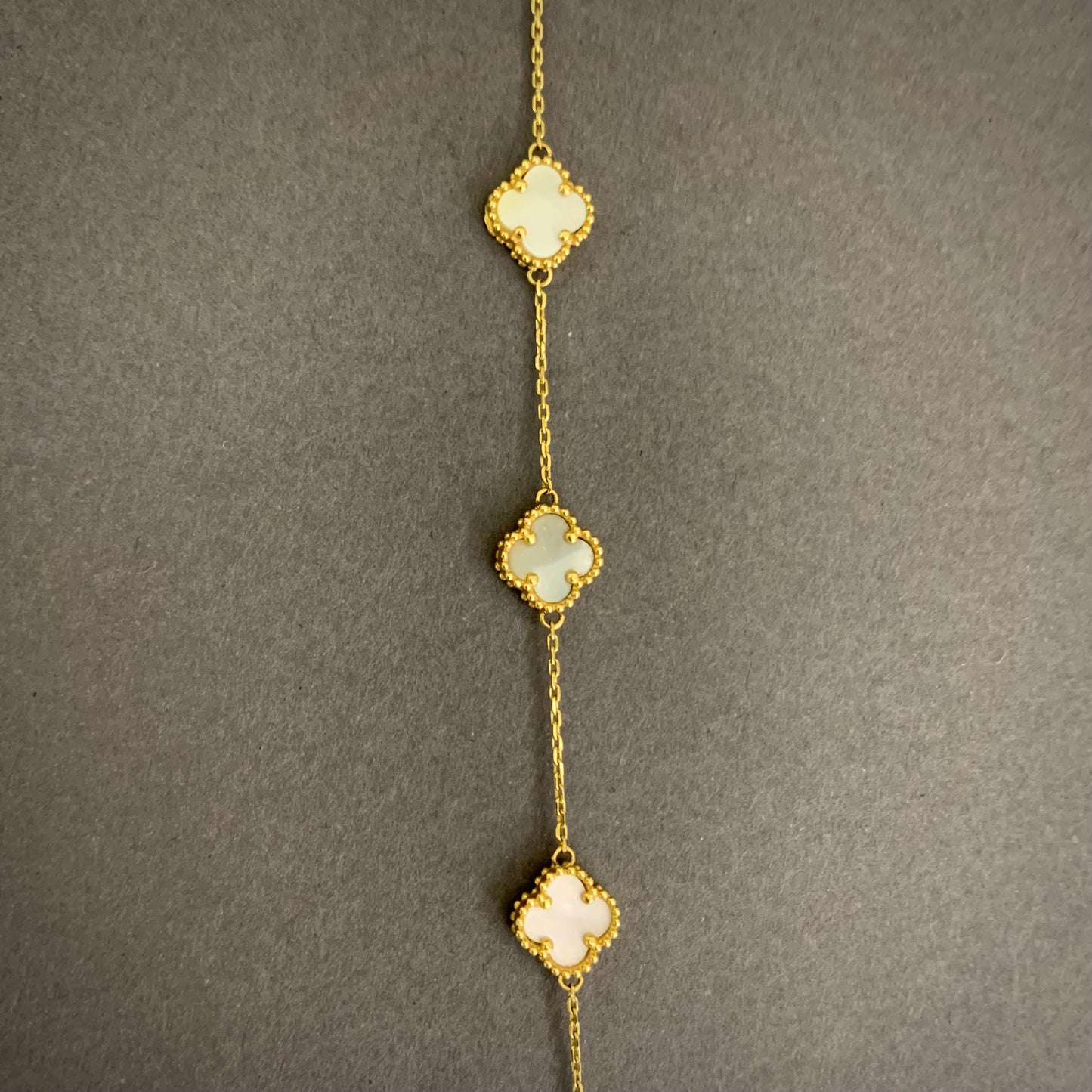 Pulso Trebol Blanco 5.15gr / 19cm / 0.8mm Oro Amarillo Nac.Esp. 18K