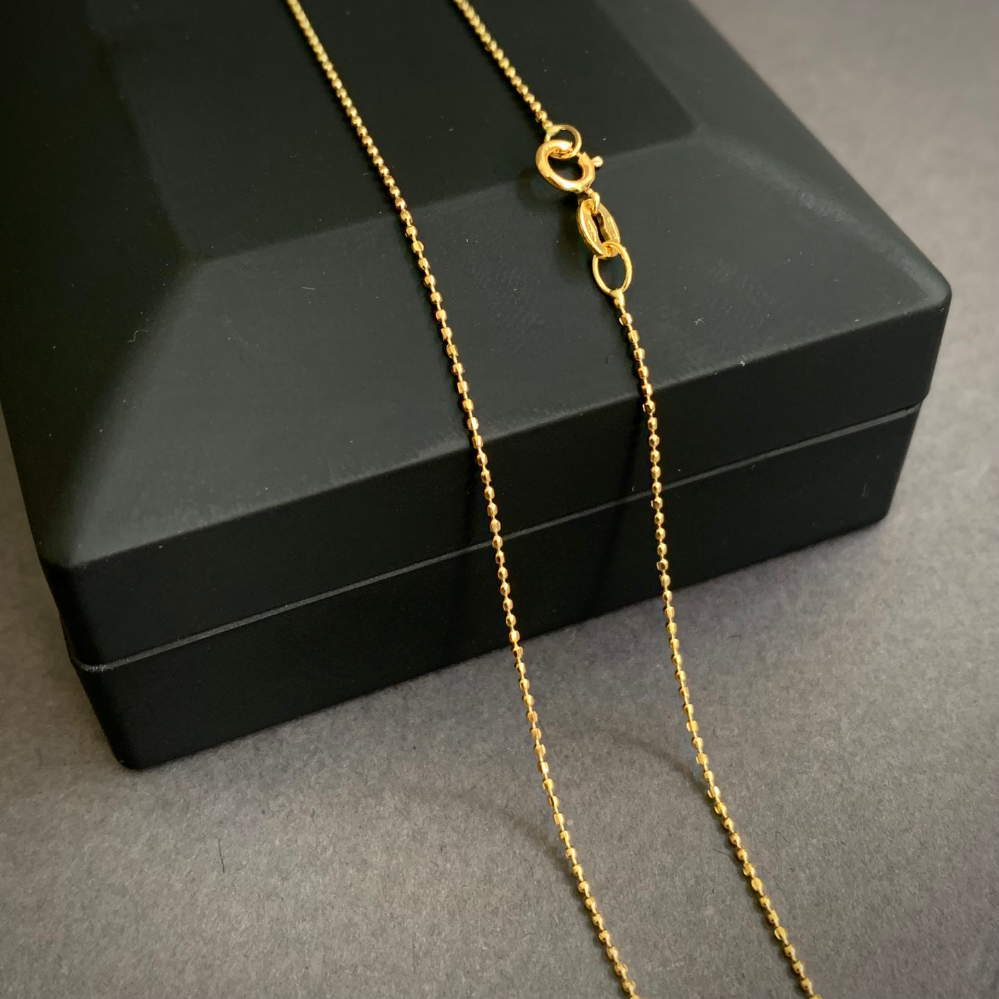 Cadena Mini Militar 1.39gr / 45cm / 0.8mm Oro Amarillo L750 +1 18K
