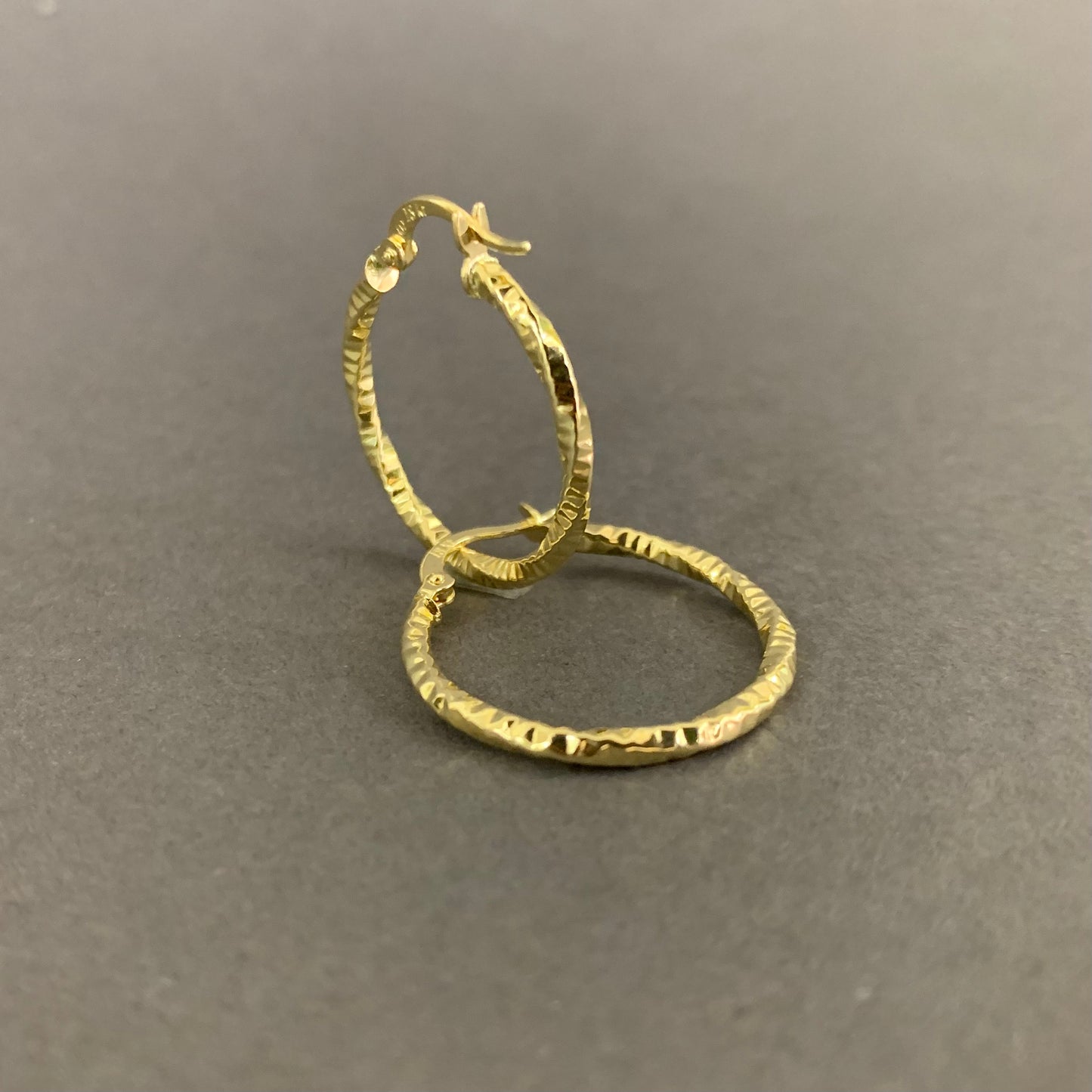 Candongas Entorchada Diamantada 1.5gr / 25mm Oro Amarillo L720 18K