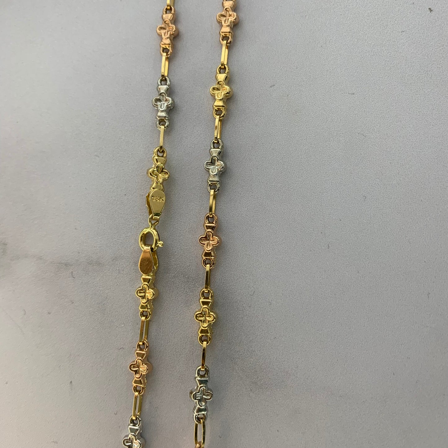 Cadena Rustica Cruces 9.2Gr / 50Cm / 5.1Mm Tres Oros L720 18K