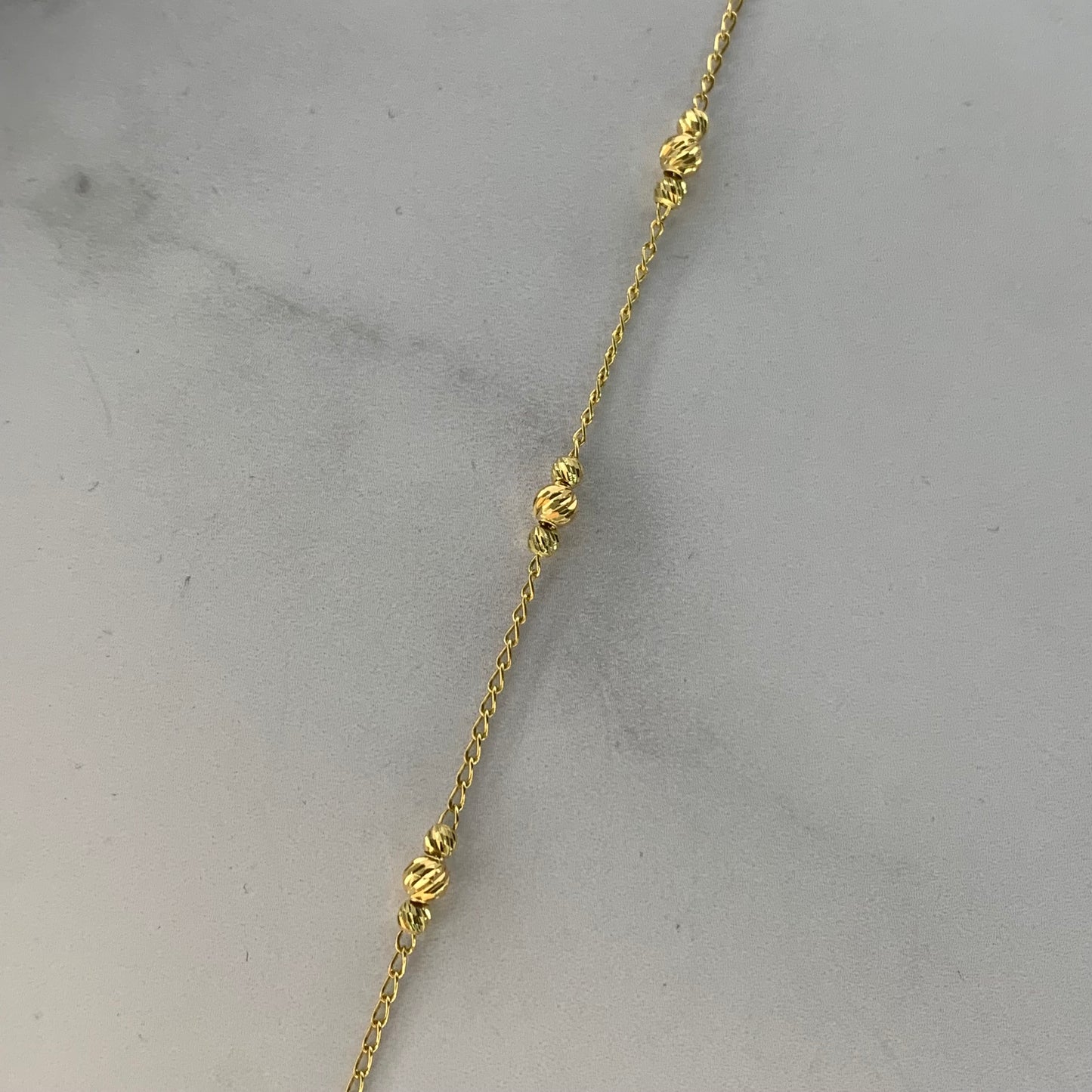 Pulso Balines Diamantados 2.18Gr / 18.5Cm / 4Mm Y 3Mm Oro Amarillo L720 18K