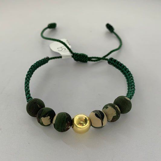 Pulsera Militar Bola Lisa 8Mm 0.33Gr Oro Amarillo L720 18K