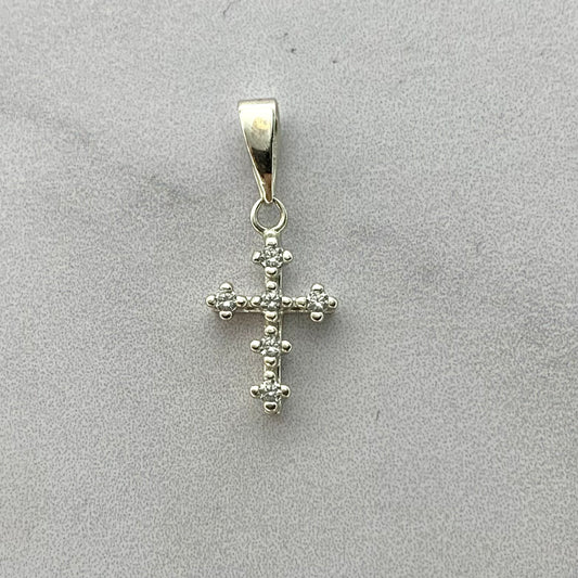 Dije Cruz Circones 0.78Gr / 20Mm Oro Blanco L720 18K