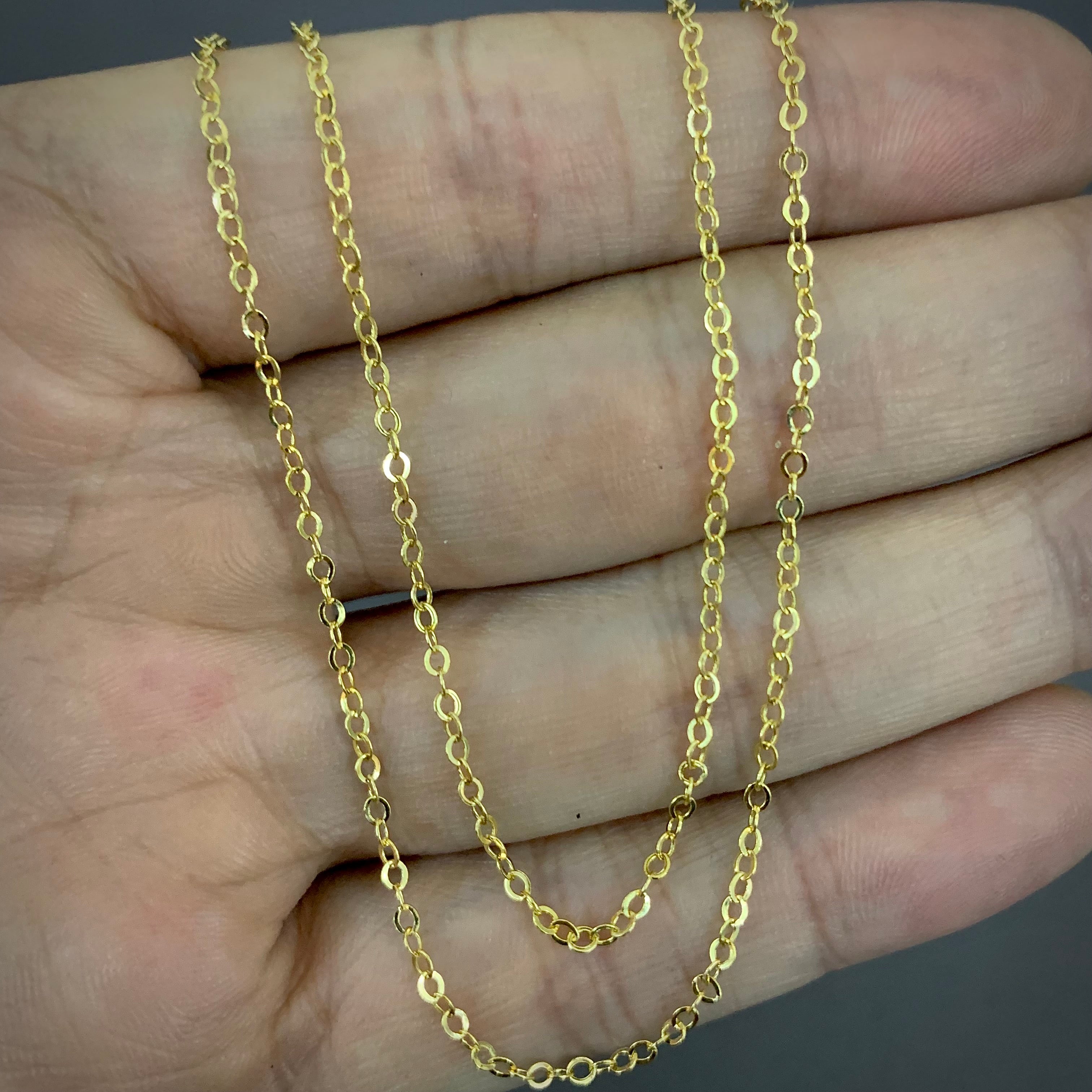 Cadena Roll On 1gr / 50cm / 1.63mm Oro Amarillo L750 +1 18K