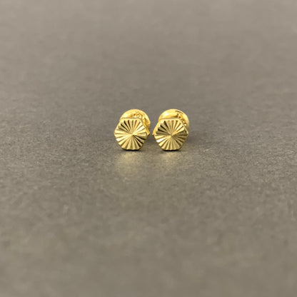 Topos Hexagono Diamantado 0.56gr / 5.6mm Oro Amarillo L720 18K