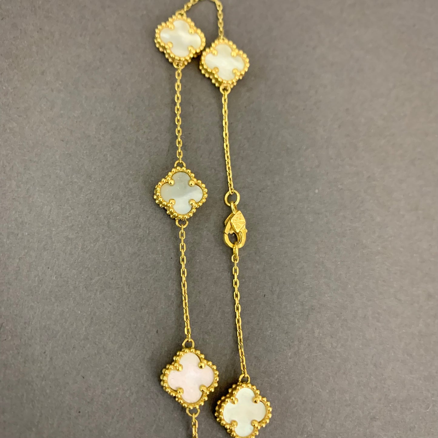 Pulso Trebol Blanco 5.15gr / 19cm / 0.8mm Oro Amarillo Nac.Esp. 18K