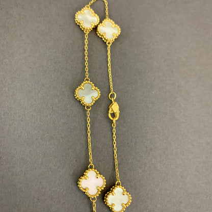 Pulso Trebol Blanco 5.15gr / 19cm / 0.8mm Oro Amarillo Nac.Esp. 18K