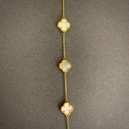 Pulso Trebol Blanco 5.15gr / 19cm / 0.8mm Oro Amarillo Nac.Esp. 18K