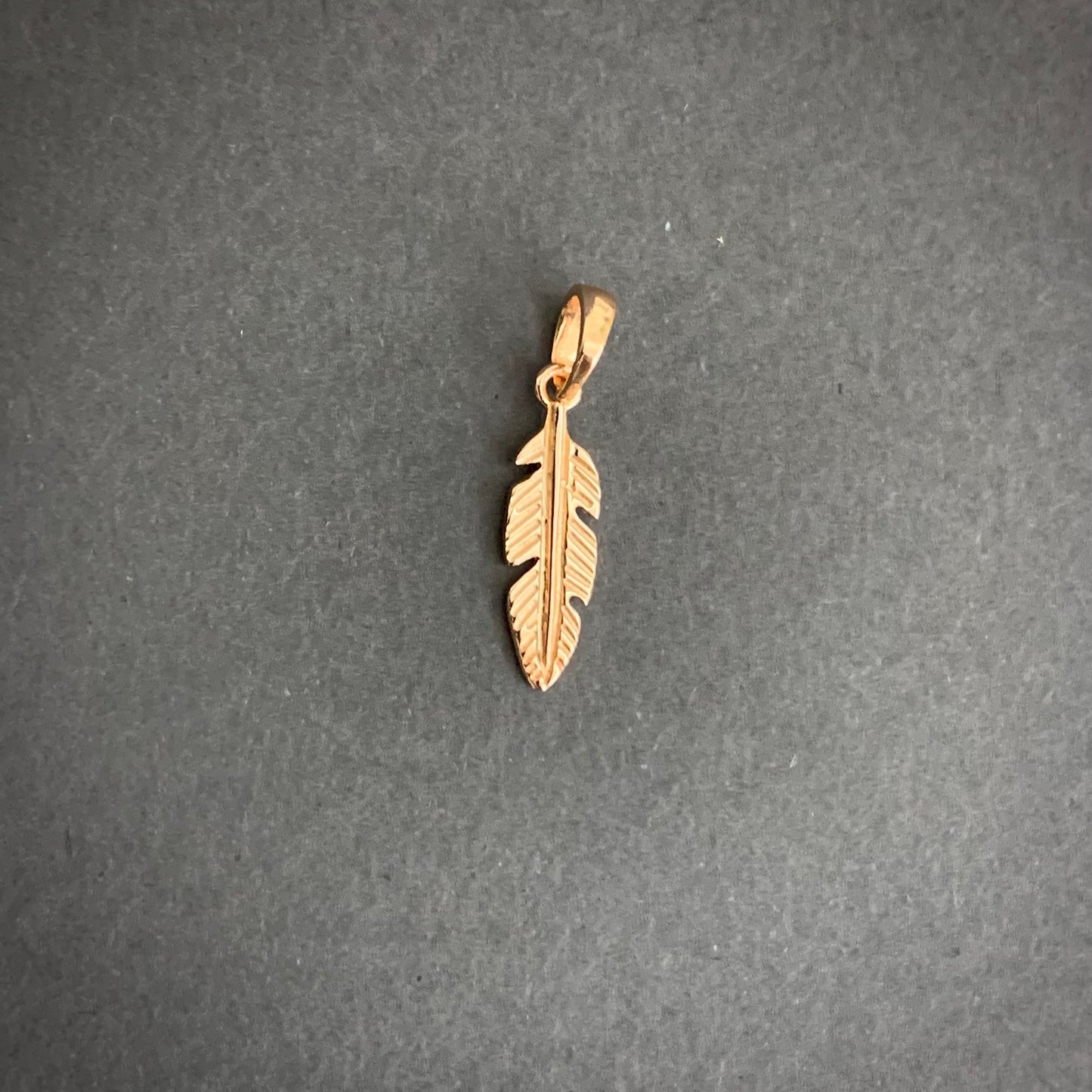 Dije Pluma 0.72gr / 2cm / Oro Rosa L720 18K