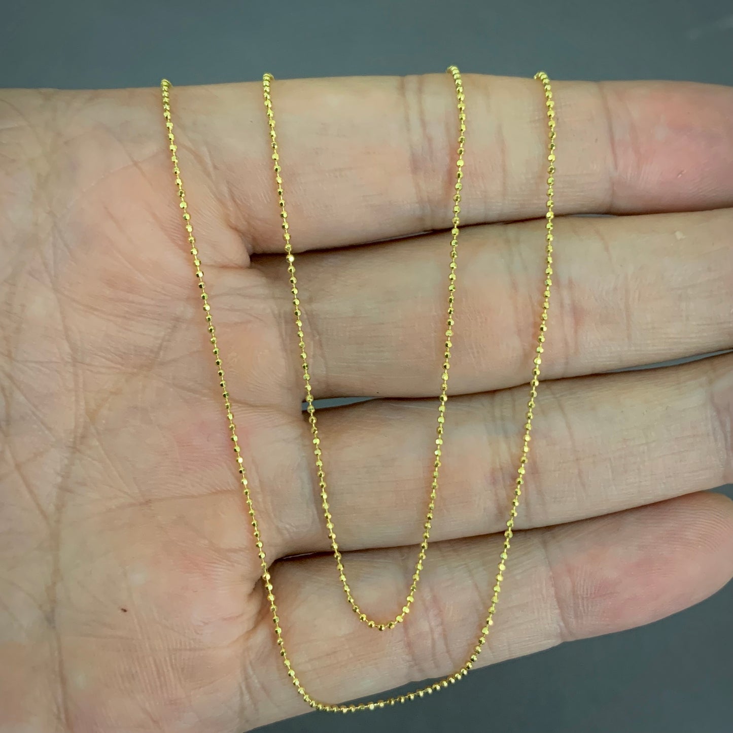 Cadena Mini Militar 1.8gr / 45cm / 0.95mm Oro Amarillo L750 +1 18K