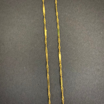 Cadena Singapur Especial 1.4gr / 45cm / 1.34mm Oro Amarillo L750 +3 18K