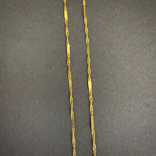 Cadena Singapur Especial 1.4gr / 45cm / 1.34mm Oro Amarillo L750 +3 18K