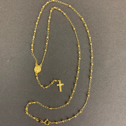 Rosario Virgen Milagrosa 3.9gr / 50cm / Bola 2mm Oro Amarillo L720 18K