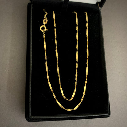 Cadena Singapur Especial 1.4gr / 45cm / 1.34mm Oro Amarillo L750 +3 18K