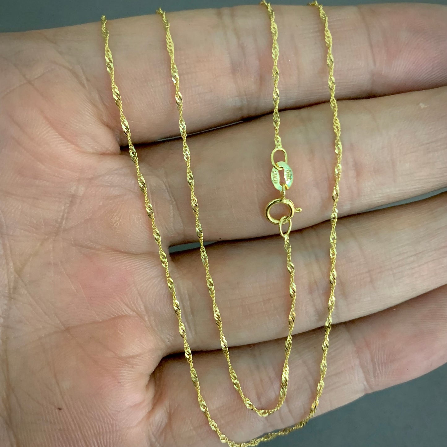 Cadena Singapur 1.1gr / 50cm / 1.04mm Oro Amarillo L750 +3 18K
