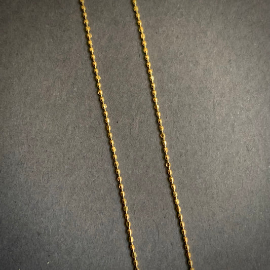Cadena Mini Militar 1.39gr / 45cm / 0.8mm Oro Amarillo L750 +1 18K
