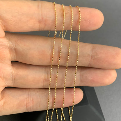 Cadena Mini Militar 1.39gr / 45cm / 0.8mm Oro Amarillo L750 +1 18K