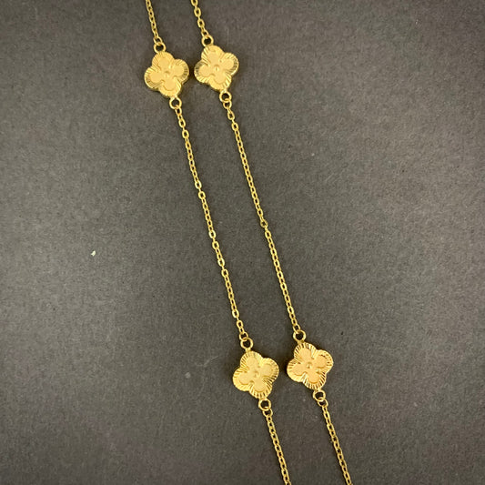 Cadena Trebol Dorado 4.73gr / 47cm / Oro Amarillo Nac.Esp. 18K