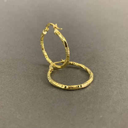 Candongas Entorchada Diamantada 1.5gr / 25mm Oro Amarillo L720 18K