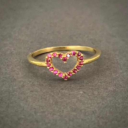 Anillo Corazon 1.3gr / T5 3/4 / 1.2mm Oro Amarillo L720 18K