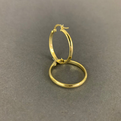 Candongas Lisas 1.6gr / 25mm Oro Amarillo L720 18K