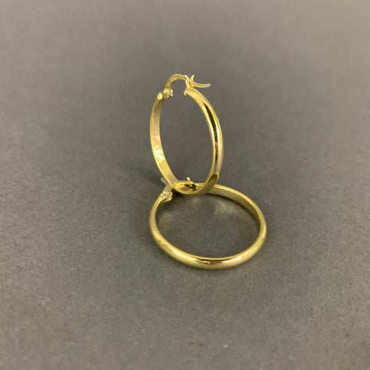 Candongas Lisas 1.6gr / 25mm Oro Amarillo L720 18K