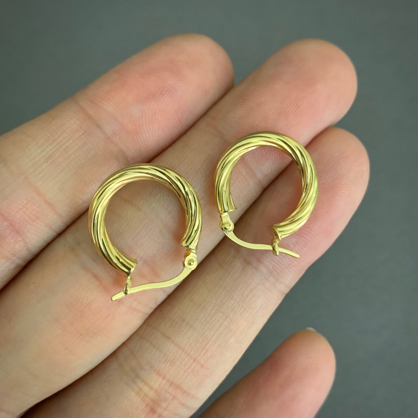 Candongas Entorchada 1.72gr / 1.9cm / Oro Amarillo L720 18K