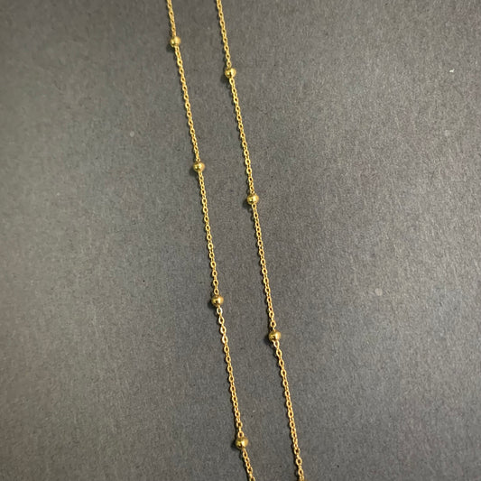 Cadena Aro Seguido Bolas 1.22gr / 45cm / 1.8mm Oro Amarillo L750 +3 18K