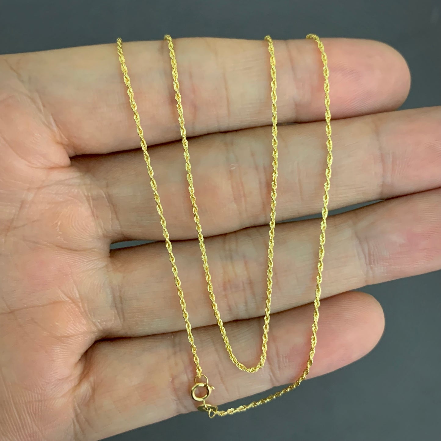 Cadena Mini Lazo 0.68gr / 60cm / 1mm Oro Amarillo L750 +4 18K