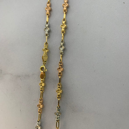 Cadena Rustica Cruces 9.2Gr / 50Cm / 5.1Mm Tres Oros L720 18K