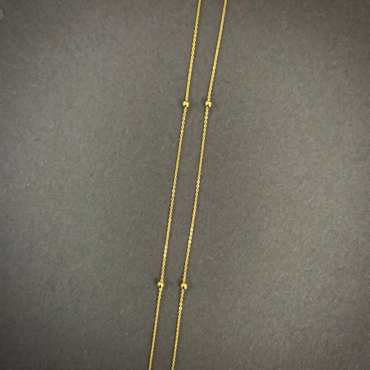 Cadena Aro Seguido Balines 1.3gr / 50cm / 2mm Oro Amarillo L750 +3 18K