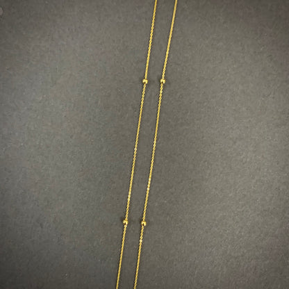 Cadena Aro Seguido Balines 1.25gr / 45cm / 2mm Oro Amarillo L750 +3 18K