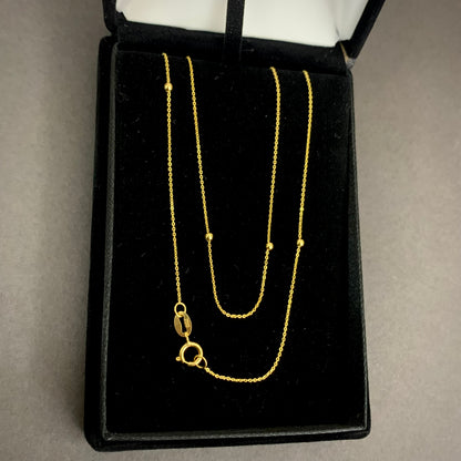 Cadena Aro Seguido Balines 1.25gr / 45cm / 2mm Oro Amarillo L750 +3 18K