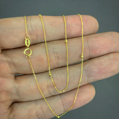 Cadena Aro Seguido Balines 1.3gr / 50cm / 2mm Oro Amarillo L750 +3 18K