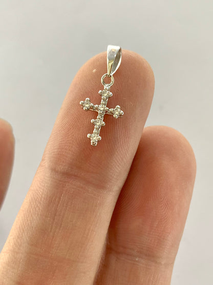 Dije Cruz Circones 0.78Gr / 20Mm Oro Blanco L720 18K